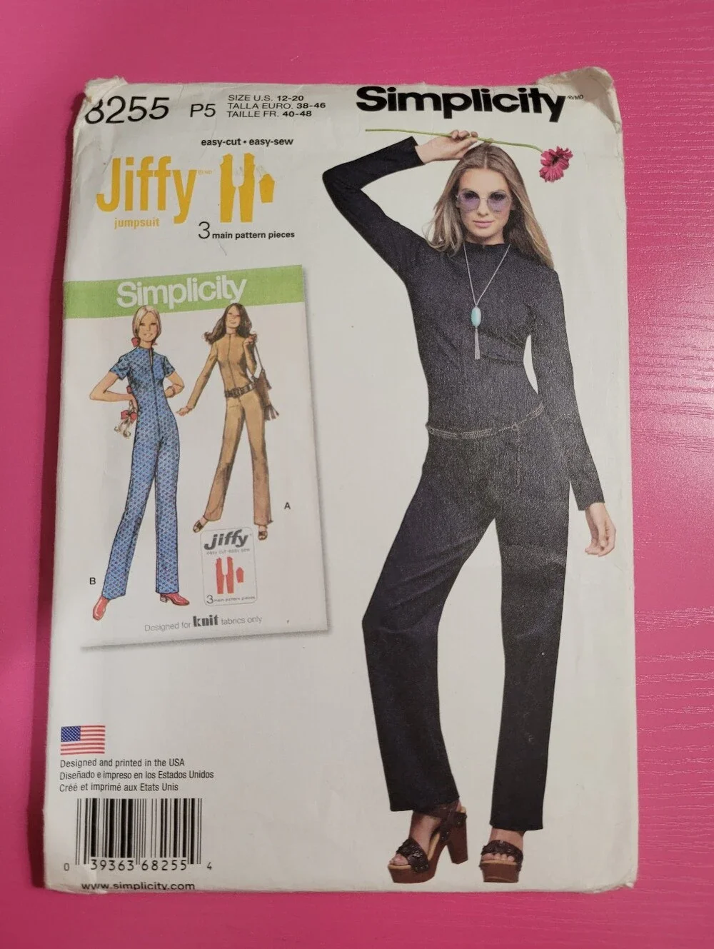 Simplicity Jiffy Misses' Knit Jumpsuit Sewing Pattern 8255 Sizes 12-20 (1466)